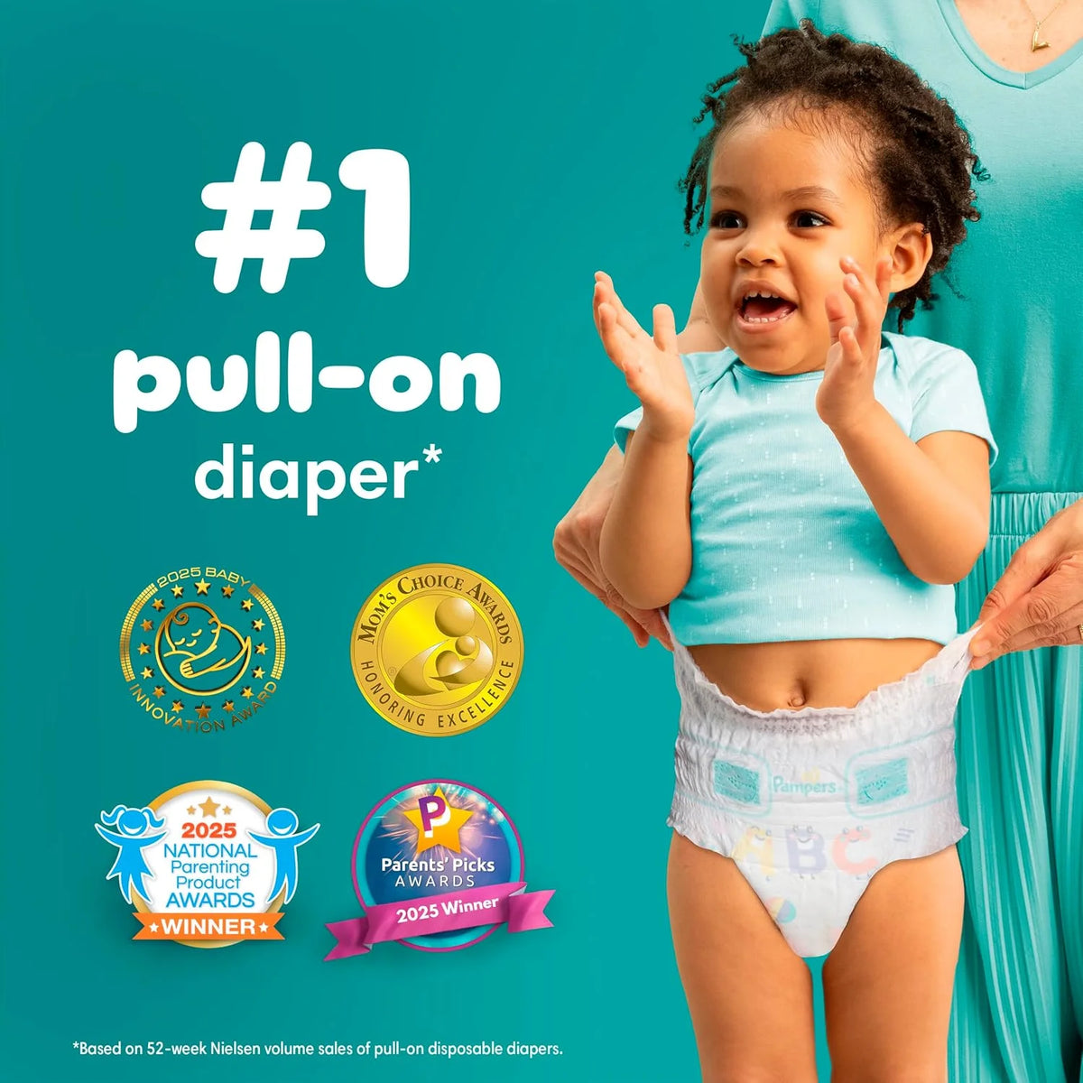 Pampers Diapers - Cruisers 360 - Size 5, 100 Count, up to 100% Leakproof Pull-On Diaper for Active Babies